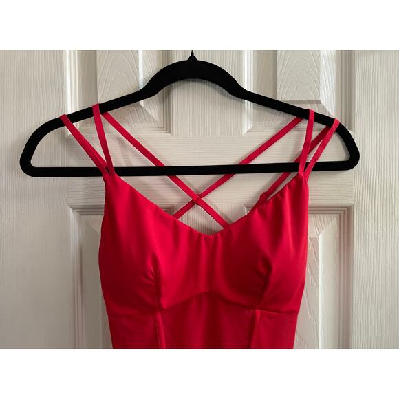 Popilush Red Mesh Sculpting Bodysuit Crisscross Back Size Small - Picture 4 of 7